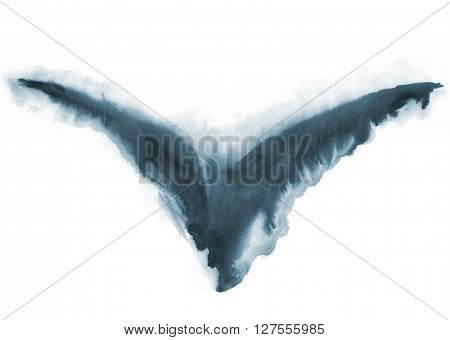 watercolor abstract illustration of bird. beautiful background