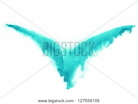 watercolor abstract illustration of bird. beautiful background