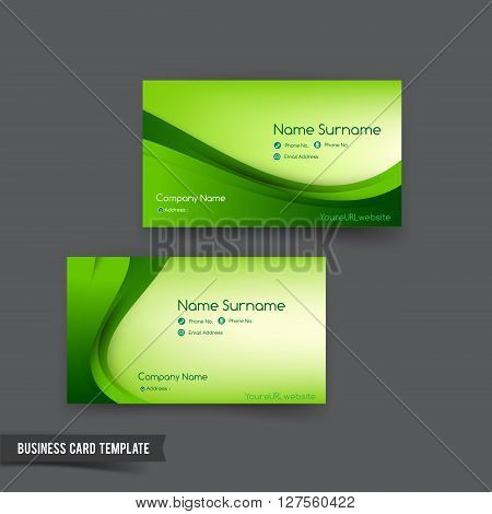 Business Card template set 048 green curve element for natural concept vector illustration
