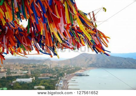 Tree of happiness in the Castle Hill in Sudak in Crimea