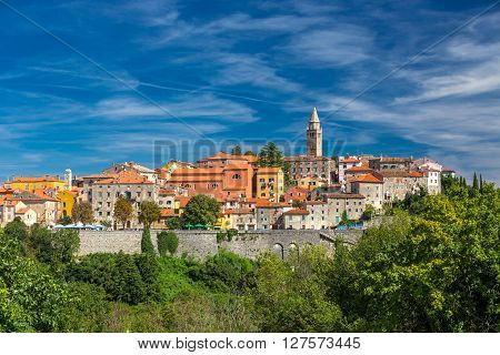 LABIN CROATIA August 30 2014 - Old village on the top of the mountain in Labin Istria Croatia