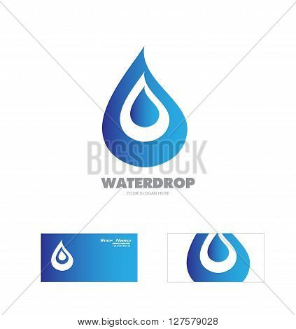 Vector company logo icon element template waterdrop logo