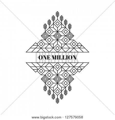 Decorative Design Element in Retro Style. Vector Calligraphic Template. Line Art Design for Invitations, Posters, Presentation. Element for Design. Vector Vintage Frame. Calligraphic Linear Element