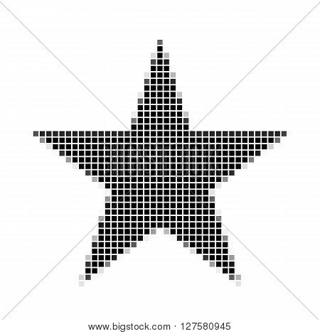 Five Pointed Star, Pentagram.  The Simple Geometric Pattern Of Black Squares With Shadowed Frame. Se