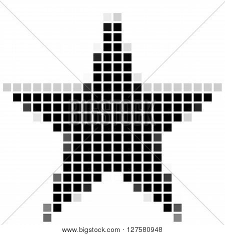 Five Pointed Star, Pentagram.  The Simple Geometric Pattern Of Black Squares With Shadowed Frame. Se