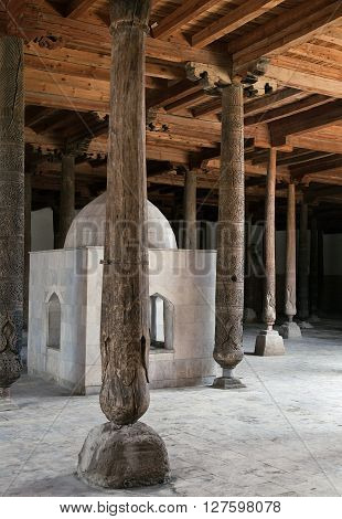 Friday - Djuma - mosque with wooden columns, Khiva, Uzbekistan