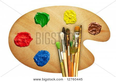 Artist's Palette isoliert auf weißem Hintergrund