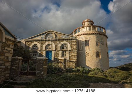 Small Church At  Side Of Road Near Isternia At Tinos