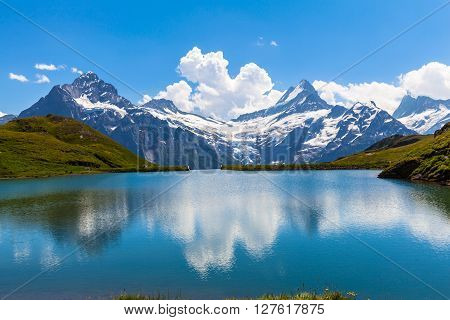 Panorama View Of Bachalpsee And The Alps