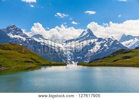 Panorama View Of Bachalpsee And The Alps