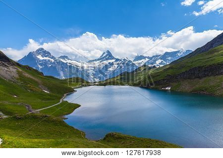 Panorama View Of Bachalpsee And The Alps