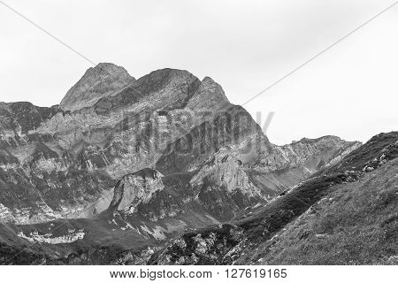 View Of Meglisalp And Altmann Of Alpstein Massif