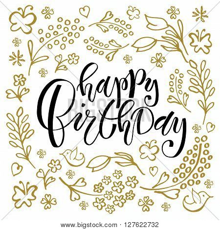 Happy Birthday Lettering Typography