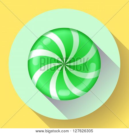 Sweet lollipop candie icon. Flat design style