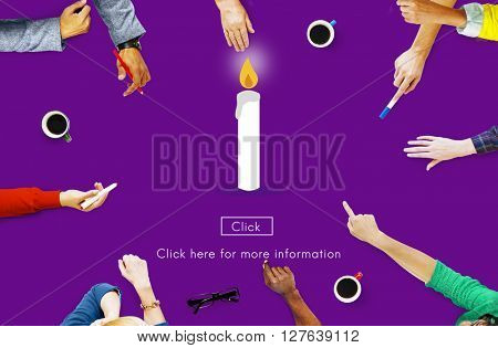 Candle Light Flame Faith Icon Concept