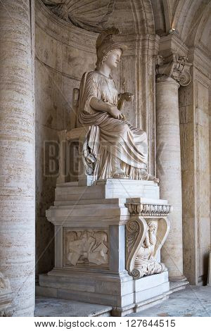 ROME, ITALY - APRIL 8, 2016: Roman marble sculpture from Capitoline Museums, Rome