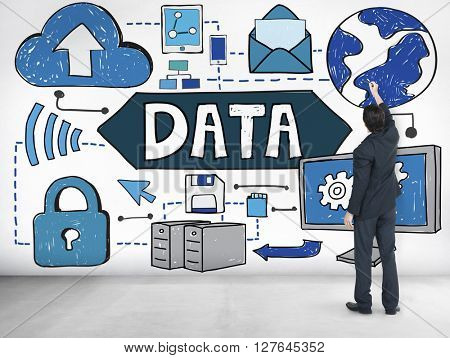 Data Storage Connection Upload Information Concept