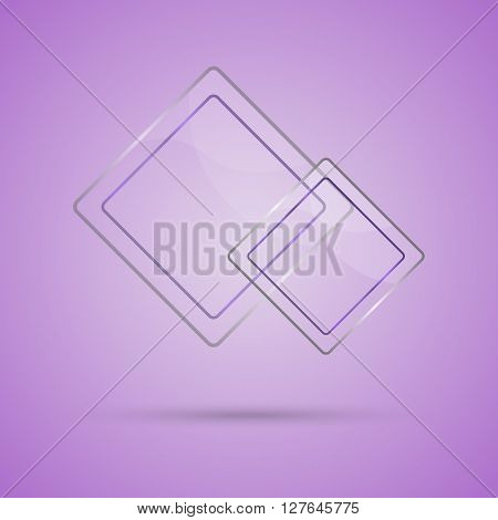 Abstract glass panel with copy space on violet background, stock vector