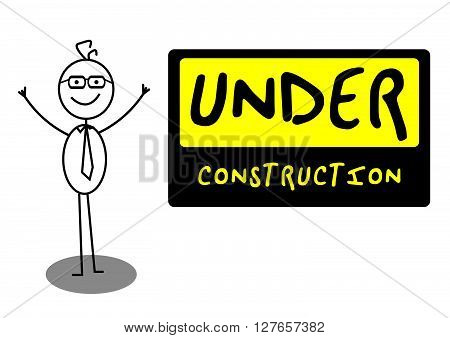 Businessman UnderConstruction .eps10 editable vector illustration design