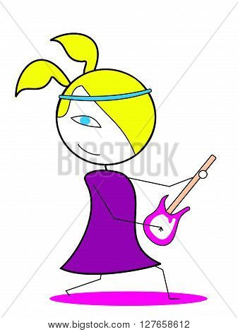 Rock woman .eps10 editable vector illustration design