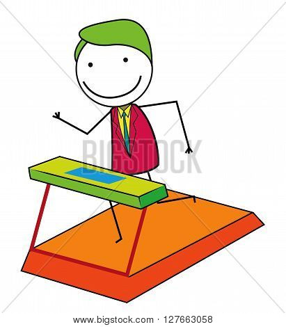 Man threadmill .eps10 editable vector illustration design