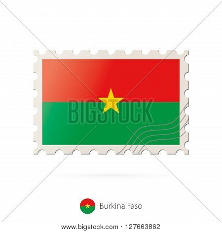Postage Stamp With The Image Of Burkina Faso Flag.