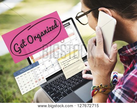 Get Organized Tidy Up Clean Schedule To Do Concept