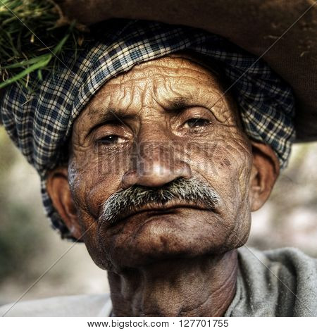 Indigenous Senior Indian Man Grumpy Close-Up Concept