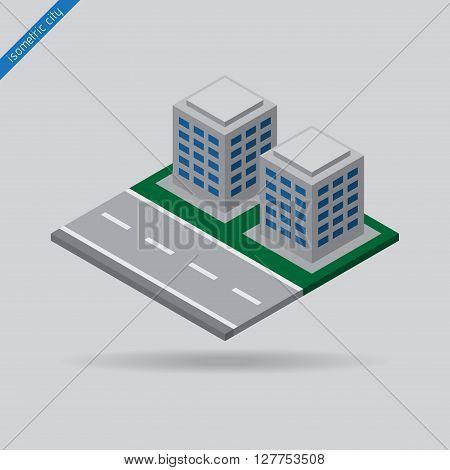 Isometric City - Road Vector & Photo (Free Trial) | Bigstock