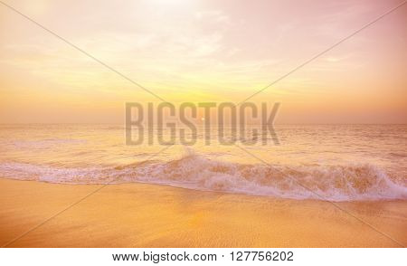 Perfect sunset on a tropical beach.