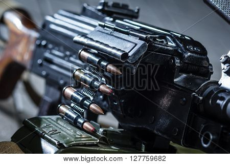 soviet russian weapon: machine gun PKM detail