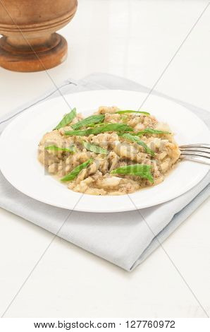 Eggplant baked and seasoned with olive oil and mintitaly