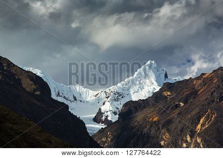 Mountain landscape in the Andes, Peru, Cordiliera Blanca