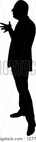 a standing man black color silhouette vector