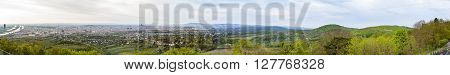 Panorama Of Vienna With The Suburbs And River Danube
