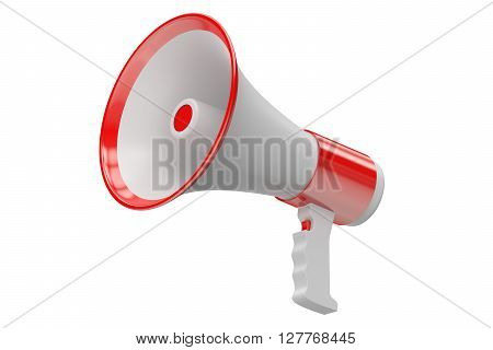 Megaphone 3D rendering isolated on white background
