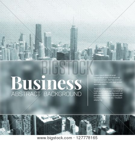 Vector business abstract blurred city background with place for your text - blue version
