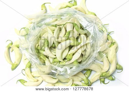 White Agasta Vegetable Humming Bird Sesban AgastaThai vegetable on white background
