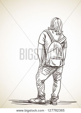 Sketch Long Haired Vector Photo Free Trial Bigstock