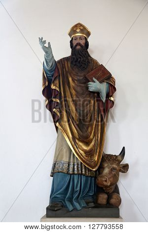 EGGENROT, GERMANY - MAY 06: Saint Patrick, statue in the parish church of St. Patrick in Eggenrot, Germany on May 06, 2014.