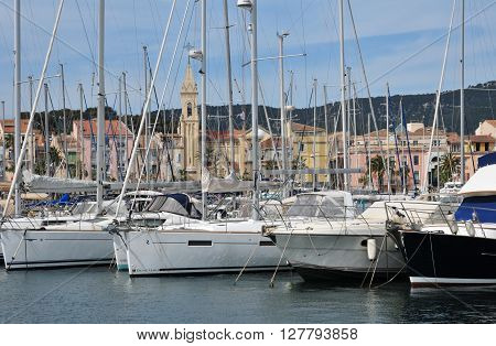 Sanary sur Mer France - april 20 2016 : boats in the port
