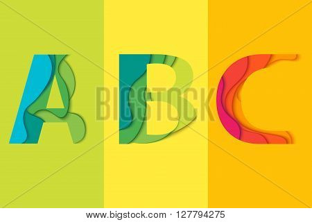 Letters A B C design template element. Material design Characters ABC vector logo icon and sign.