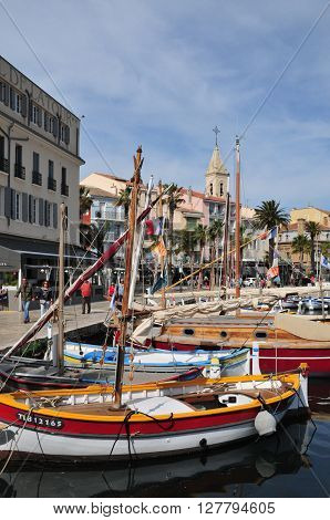 Sanary sur Mer France - april 20 2016 : boats in the port