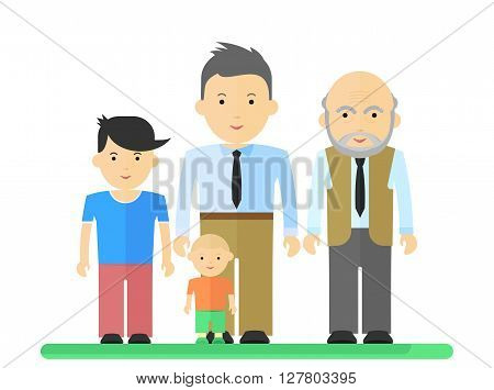 Big Family Man And Boy