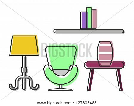 Colour Interior With Furniture