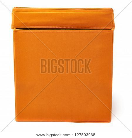 Orange foot stool ottoman pouffe over isolated white background