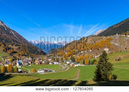Beautiful View Of Grisons In Autumn