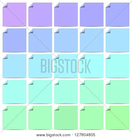 Set of colorf blank flat labels. Folded corners. Curled corners. Vector illustration set.