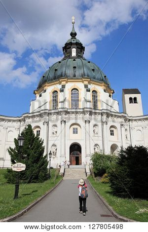 ETTAL,GERMANY- MAY 23, 2011: Ettal Monastery on May 23, 2011 in Ettal, Germany. It is a landmark Baroque Monastery near Oberammergau, Germany.