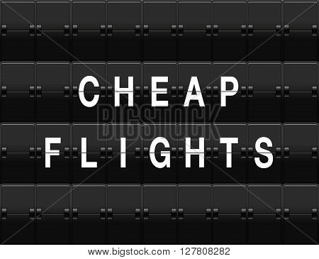Airport split-flap board with cheap flights text